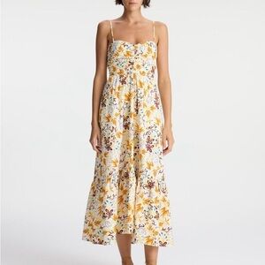 A.L.C. Lilah midi dress in white multi floral - Size 4 NWT